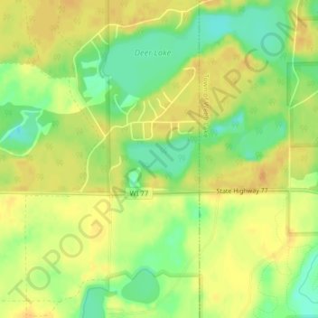 Fawn Lake topographic map, elevation, terrain