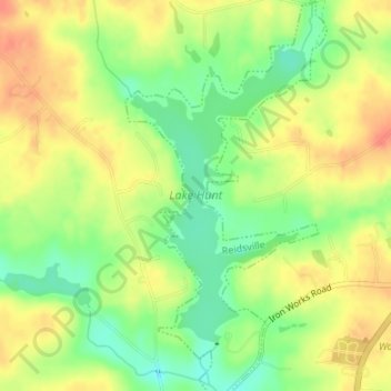 Lake Hunt topographic map, elevation, terrain