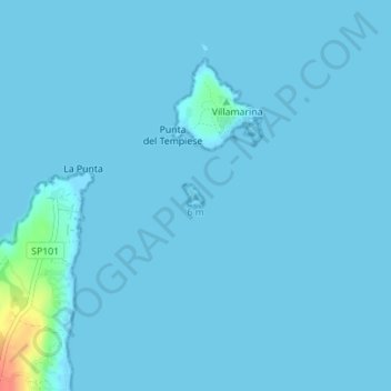 Isola dei Ratti topographic map, elevation, terrain