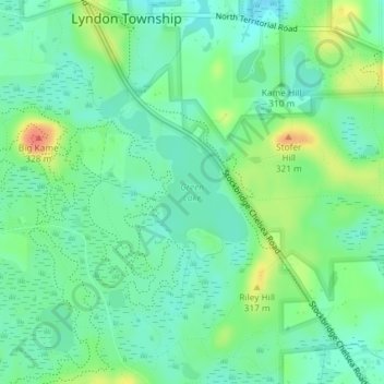Green Lake topographic map, elevation, terrain