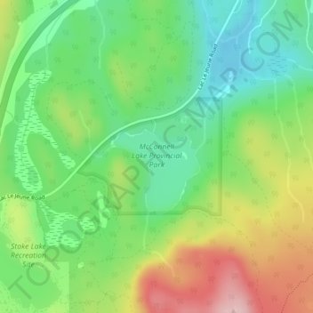 McConnell Lake Provincial Park topographic map, elevation, terrain