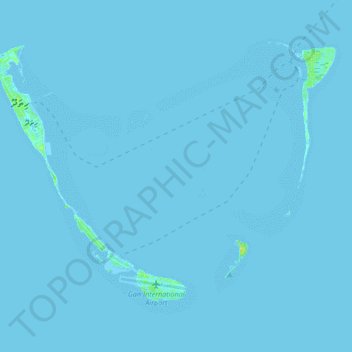 Addu Atoll topographic map, elevation, terrain