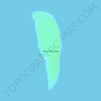 Klein Curaçao topographic map, elevation, terrain