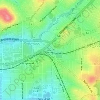 Ringwood Lake topographic map, elevation, terrain