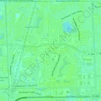 Country Club topographic map, elevation, terrain