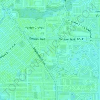 Venice Area Audubon Rookery topographic map, elevation, terrain