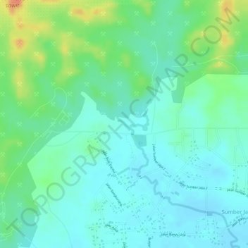 sungai topographic map, elevation, terrain