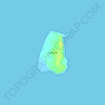 Reef Island topographic map, elevation, terrain