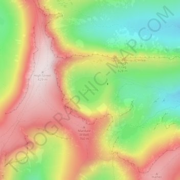 Blea Water topographic map, elevation, terrain