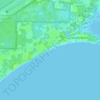 Carabelle Beach topographic map, elevation, terrain