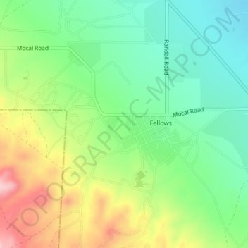 Fellows topographic map, elevation, terrain