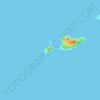 Timore Island / Chimneys topographic map, elevation, terrain