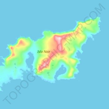 Noir Island topographic map, elevation, terrain