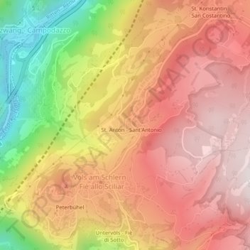 St. Anton topographic map, elevation, terrain