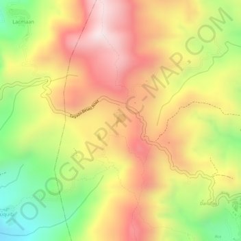 Danum Lake topographic map, elevation, terrain