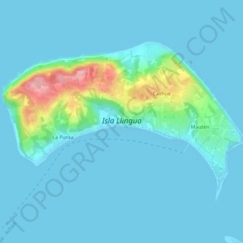 Isla Llingua topographic map, elevation, terrain