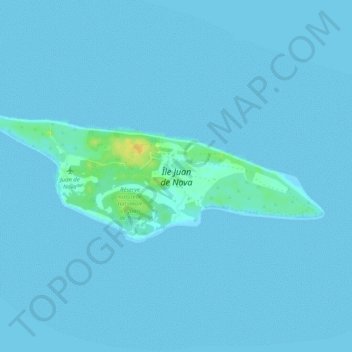 Juan de Nova Island topographic map, elevation, terrain