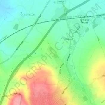 Jubilee Playing Field & Athletics Track topographic map, elevation, terrain