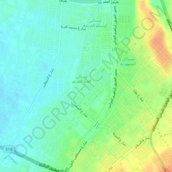 Al Salam First topographic map, elevation, terrain