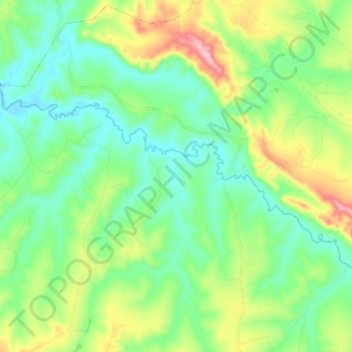Rio Dourados topographic map, elevation, terrain