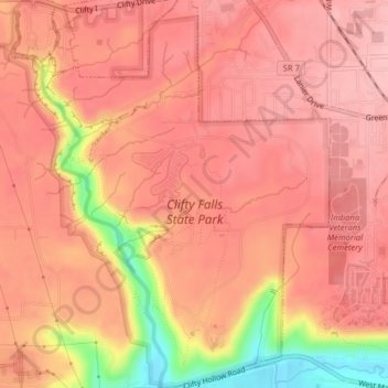Clifty Falls State Park topographic - Thumbnail 