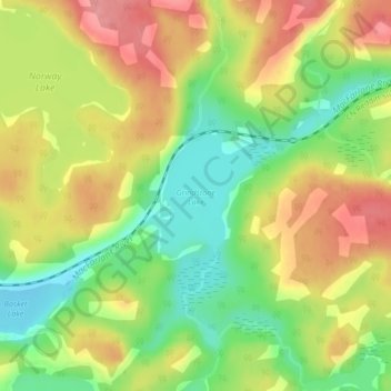 Grindstone Lake topographic map, elevation, terrain