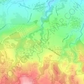 Sungai Kaliputh topographic map, elevation, terrain