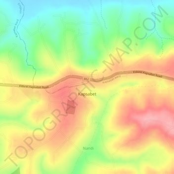 Kapsabet topographic map, elevation, terrain