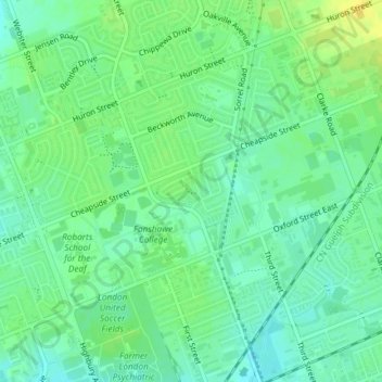 Farnsborough Park topographic map, elevation, terrain