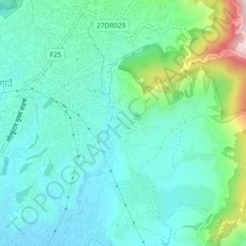 Chunikhel topographic map, elevation, terrain