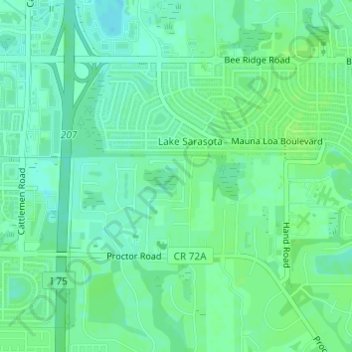 Lake Sarasota topographic map, elevation, terrain