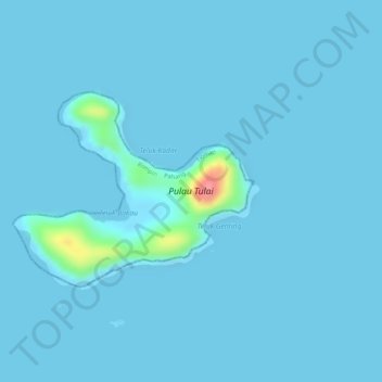 Coral Island topographic map, elevation, terrain