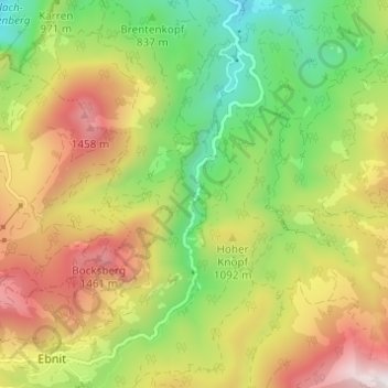 Dornbirner Ach topographic map, elevation, terrain