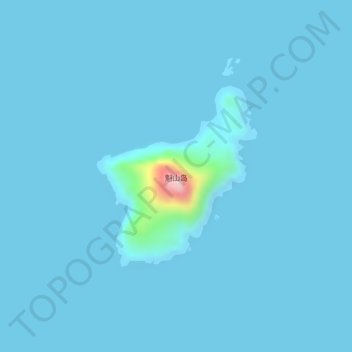 Kuishan Island topographic map, elevation, terrain