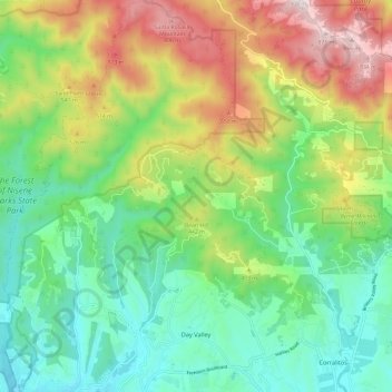 Day Valley topographic map, elevation, terrain