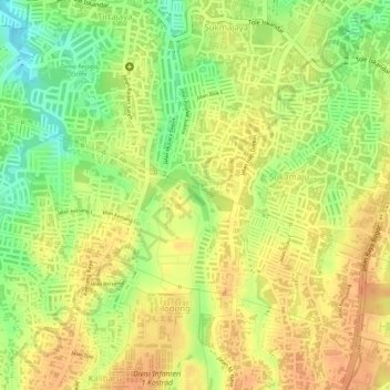 Situ Sidomukti topographic map, elevation, terrain