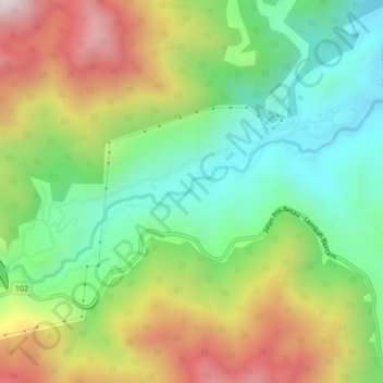 Sungai Bertam topographic map, elevation, terrain