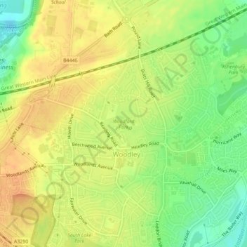 Woodford Park topographic map, elevation, terrain