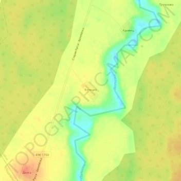 Котецко topographic map, elevation, terrain