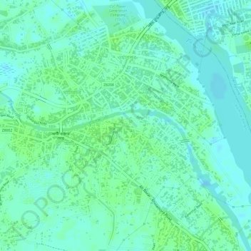 Buriganga River topographic map, elevation, terrain