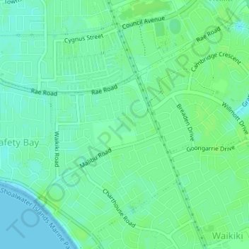 Georgetown Oval topographic map, elevation, terrain