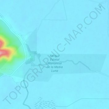 Parque Estatal Manantial de la Media Luna topographic map, elevation, terrain