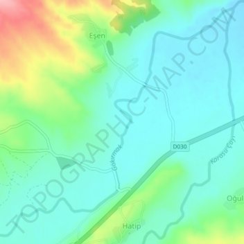 Gökırmak topographic map, elevation, terrain