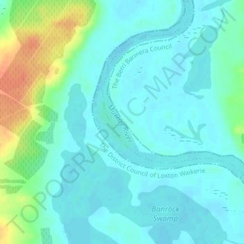 Murray River topographic map, elevation, terrain