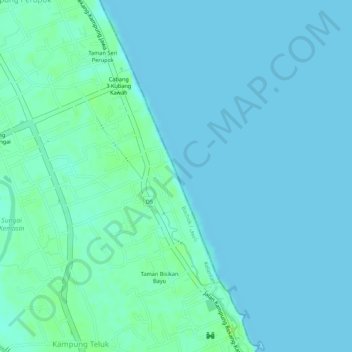 Pantai Irama topographic map, elevation, terrain