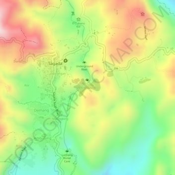Echo Valley topographic map, elevation, terrain