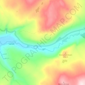 River Drynoch topographic map, elevation, terrain