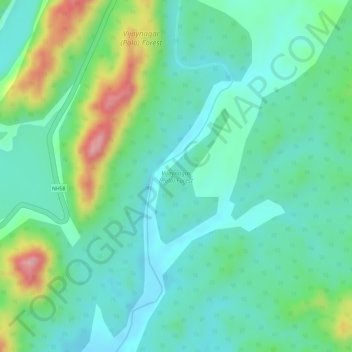 Vijaynagar (Polo) Forest topographic map, elevation, terrain