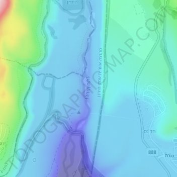 River Jordan topographic map, elevation, terrain