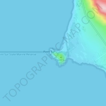 Point Sur Lighthouse topographic map, elevation, terrain